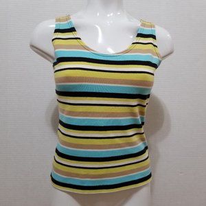 Claudia D top Small colorful striped sleeveless tank retro 90's Y2K VINTAGE